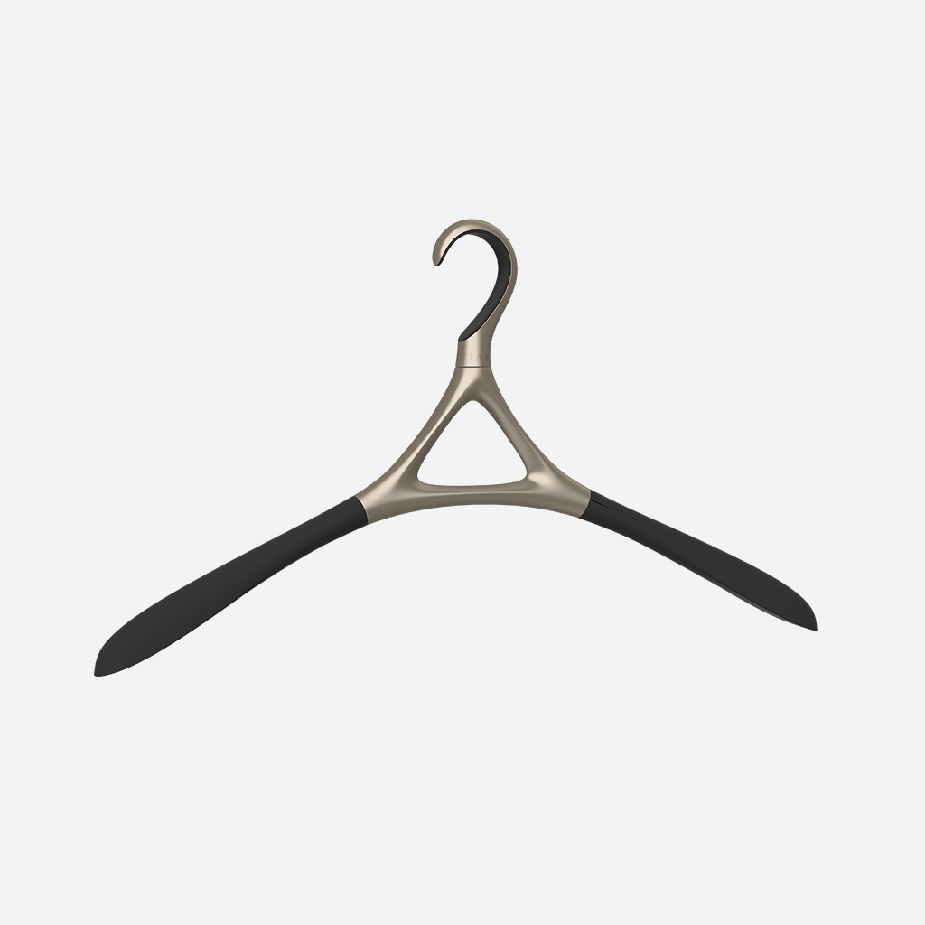 Image of Lou Hansell's H series base wedding dress hanger in Yellow Gold.