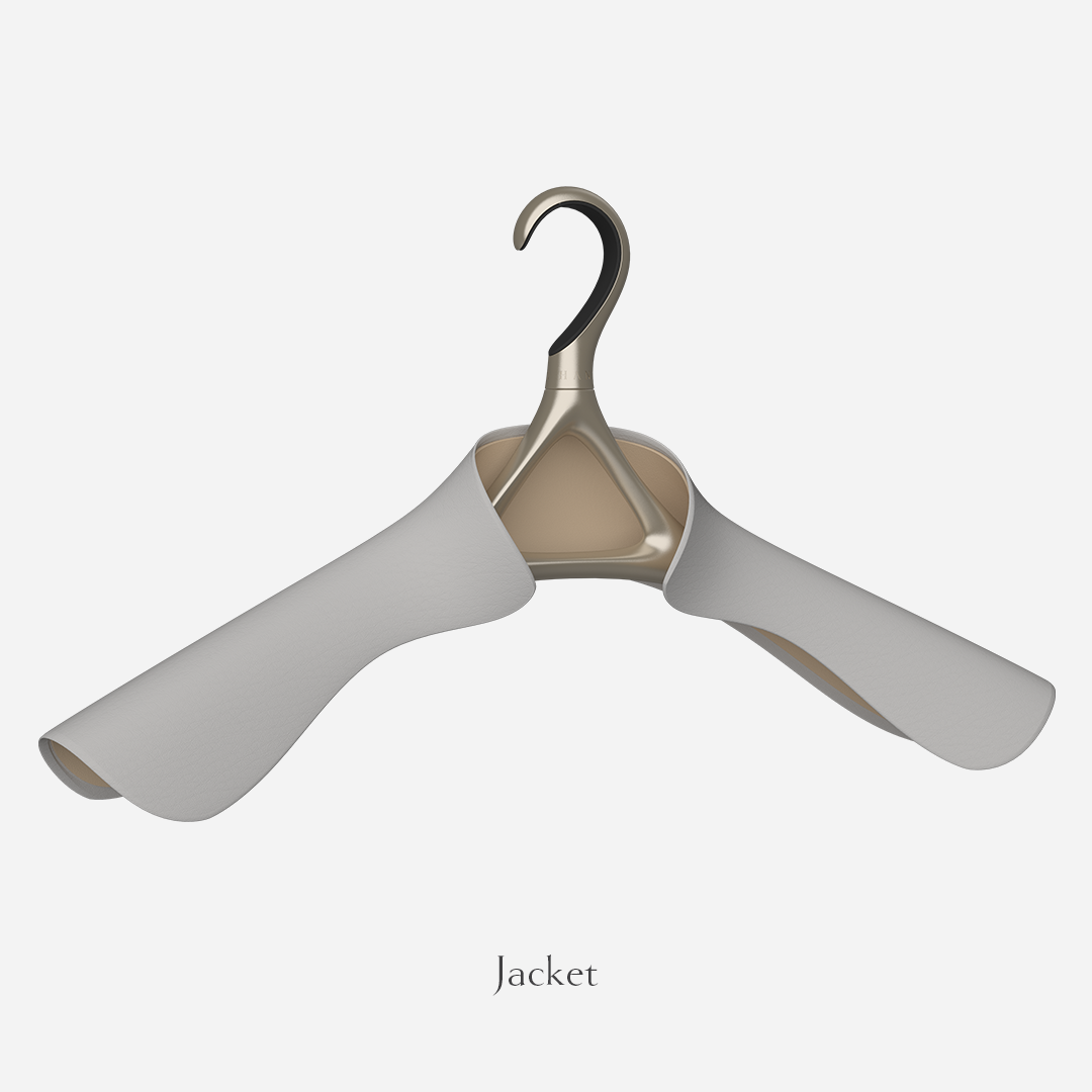 H Series gold Lou Hansell jacket hanger