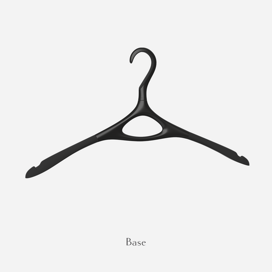 Image of Lou Hansell's L series base clothes hanger in Matte Black.