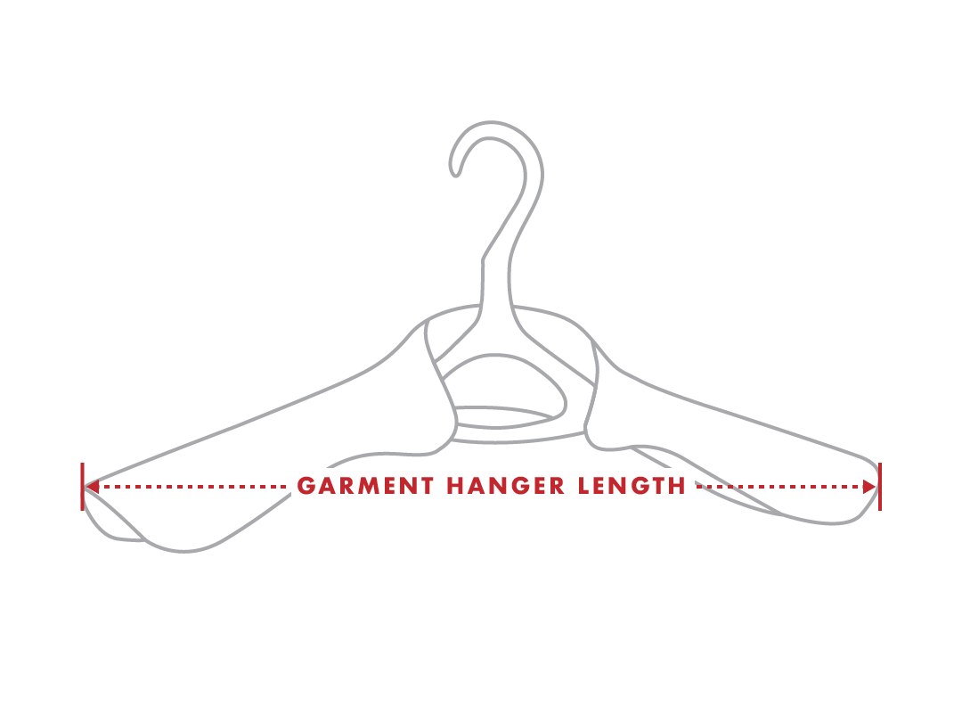 Measuring garment hanger length