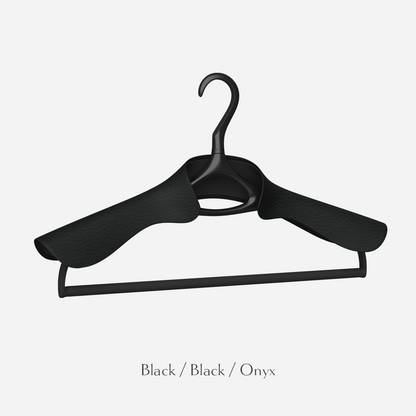 Lou Hansell L Series jacket and trousers hanger in black with onyx leather