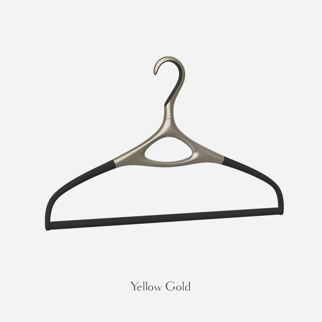 Lou Hansell L Series trouser hanger in yellow gold.