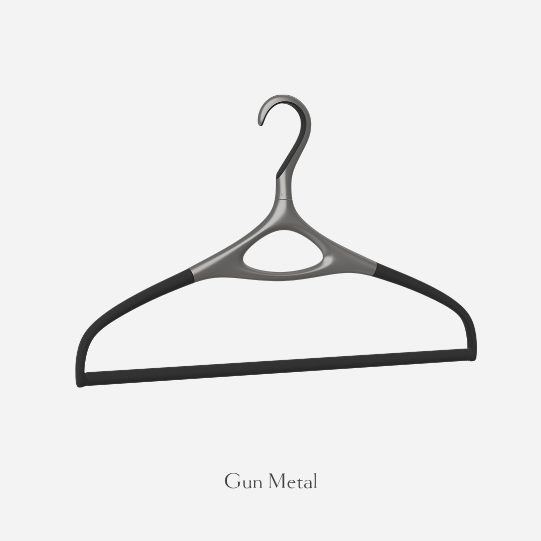 Lou Hansell L Series trouser hanger in gun metal.